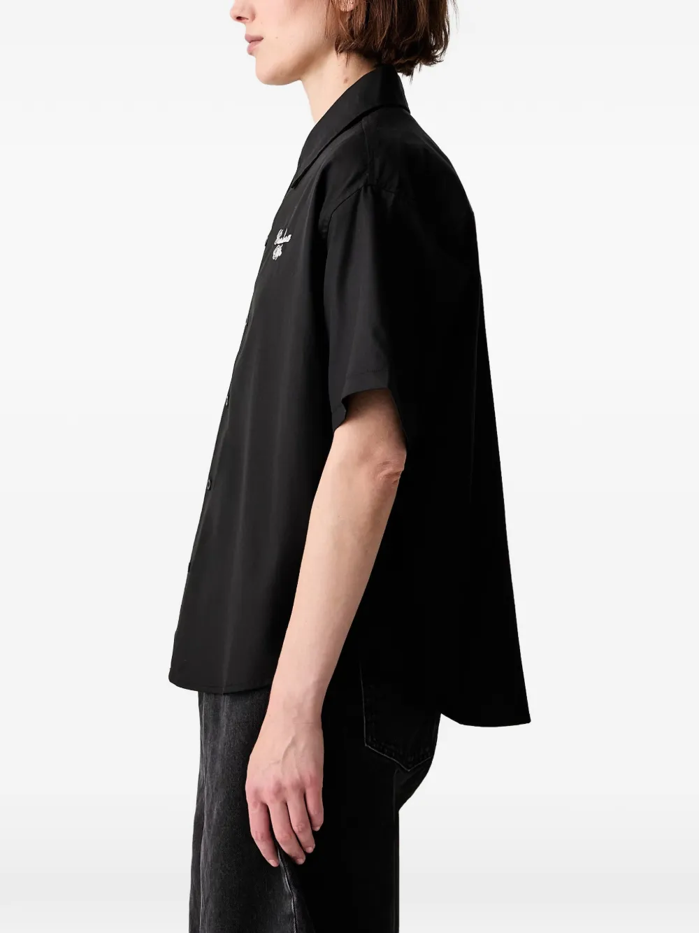 Carhartt WIP Overhemd met geborduurd logo en korte mouwen Zwart