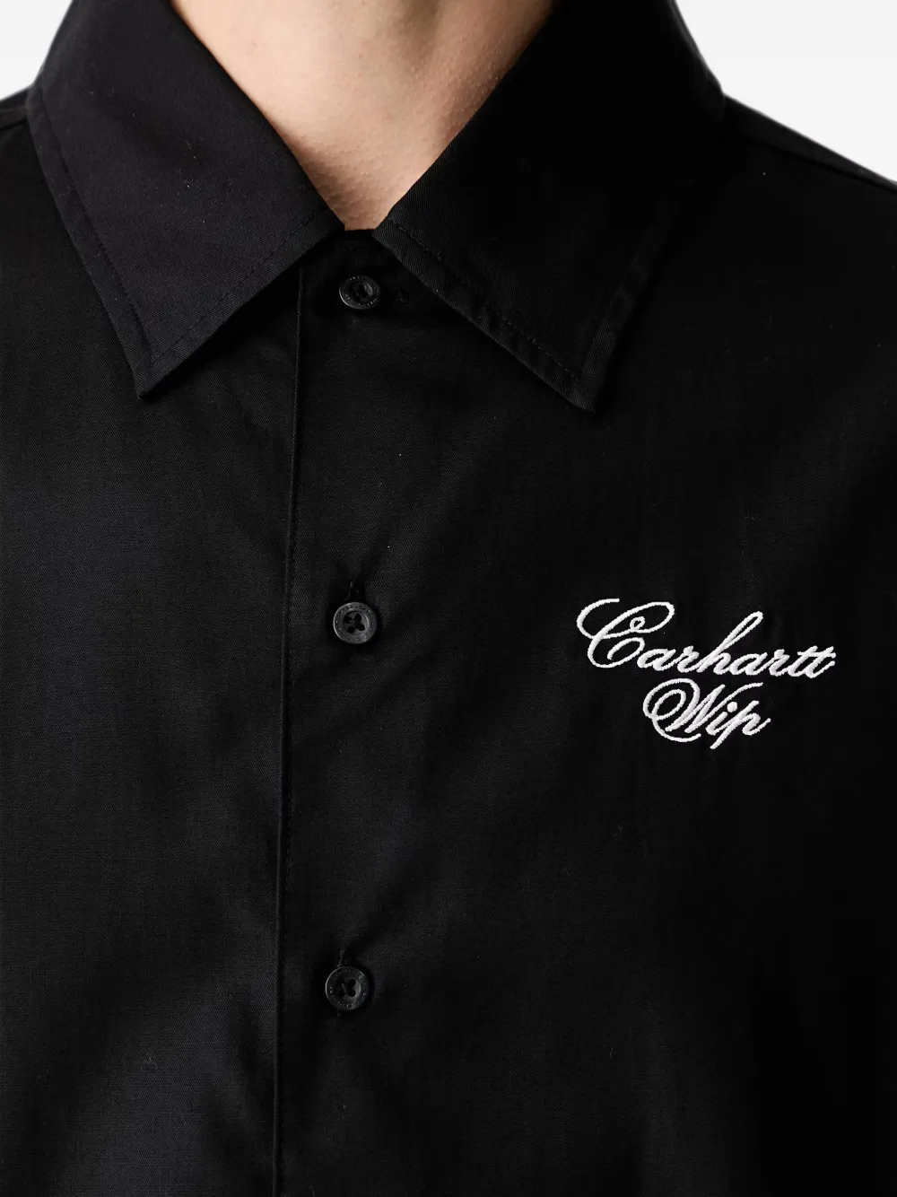 Carhartt WIP Overhemd met geborduurd logo en korte mouwen Zwart