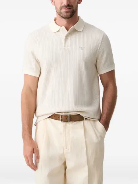 Barbour Harworth ribbed-knit logo-embroidered polo shirt