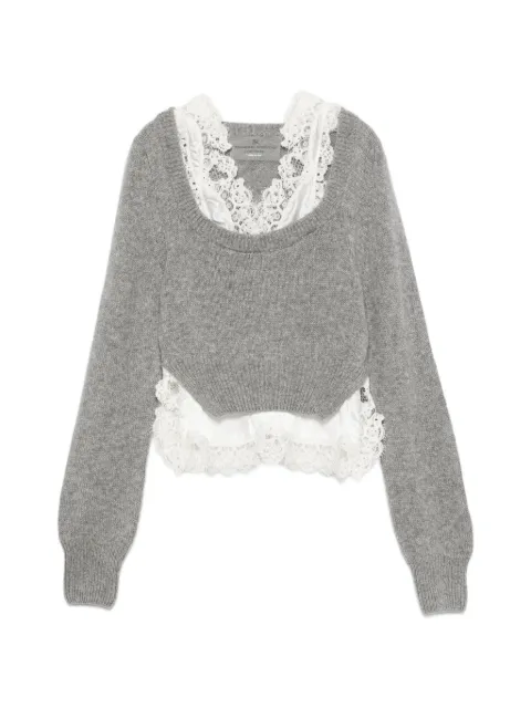Ermanno Scervino lace-trim layered knit