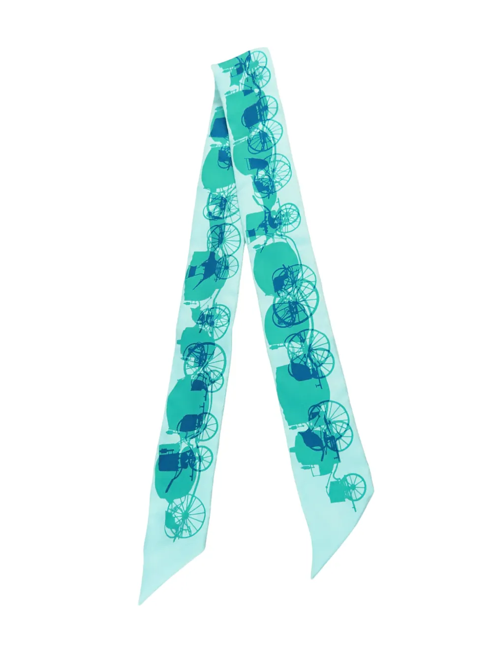 Hermès Pre-Owned 2000-2026 Rayons X Carriage Silk Twilly Scarf scarves - Blau