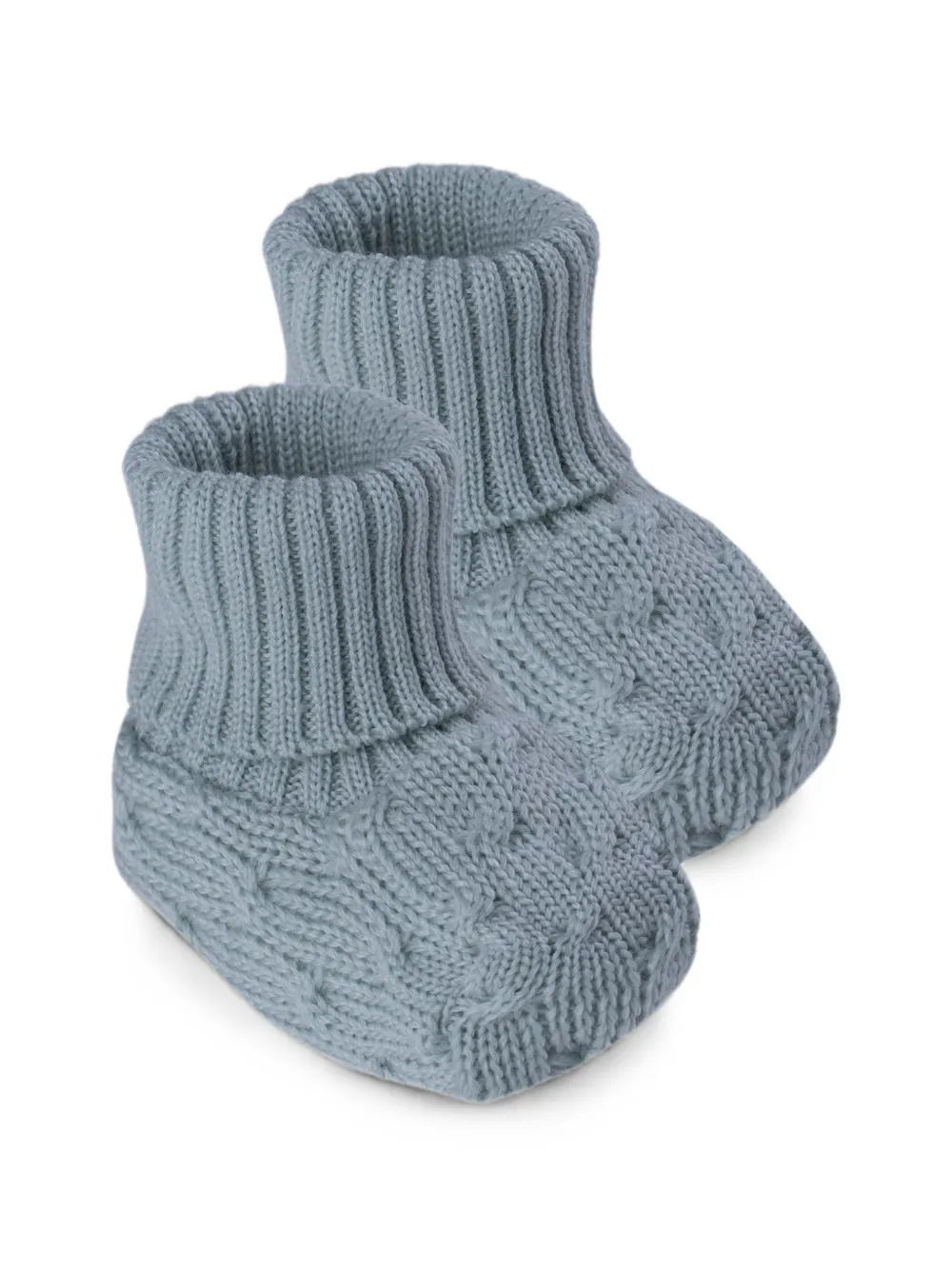 MARLU' couture cable-knit ribbed-cuff slippers Blauw