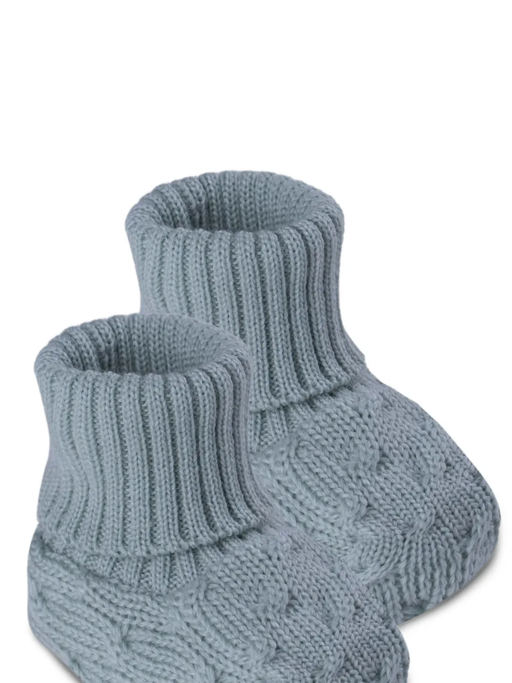 MARLU' couture cable-knit ribbed-cuff slippers Blauw