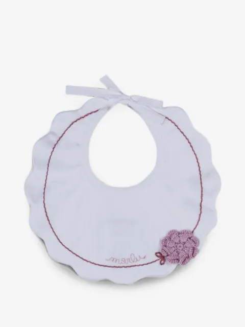 MARLU' couture flower-detail scalloped bib
