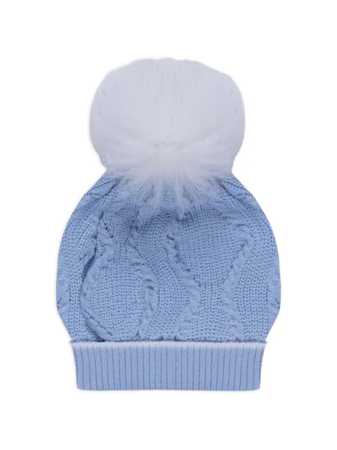 MARLU' couture cable-knit pompom beanie hat