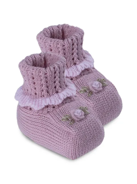MARLU' couture flower-detail knitted slippers