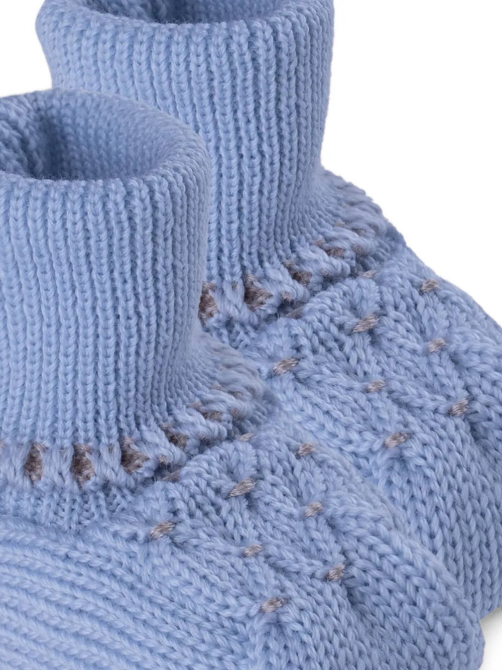 MARLU' couture cable-knit slippers Blauw