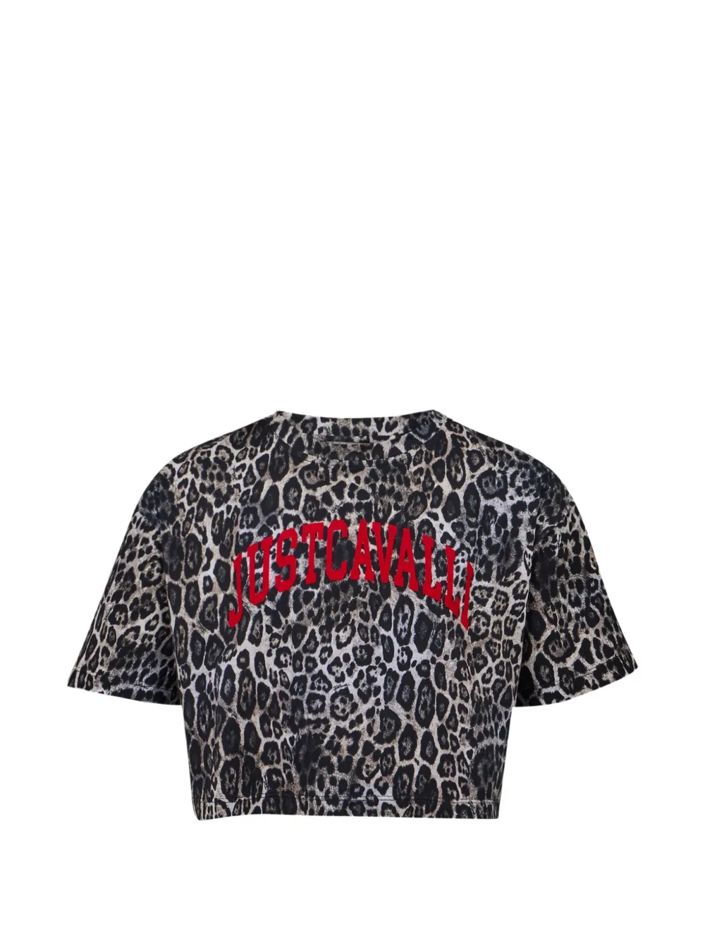 Just Cavalli Kids T-shirt met luipaard-pritn en logo-print Zwart