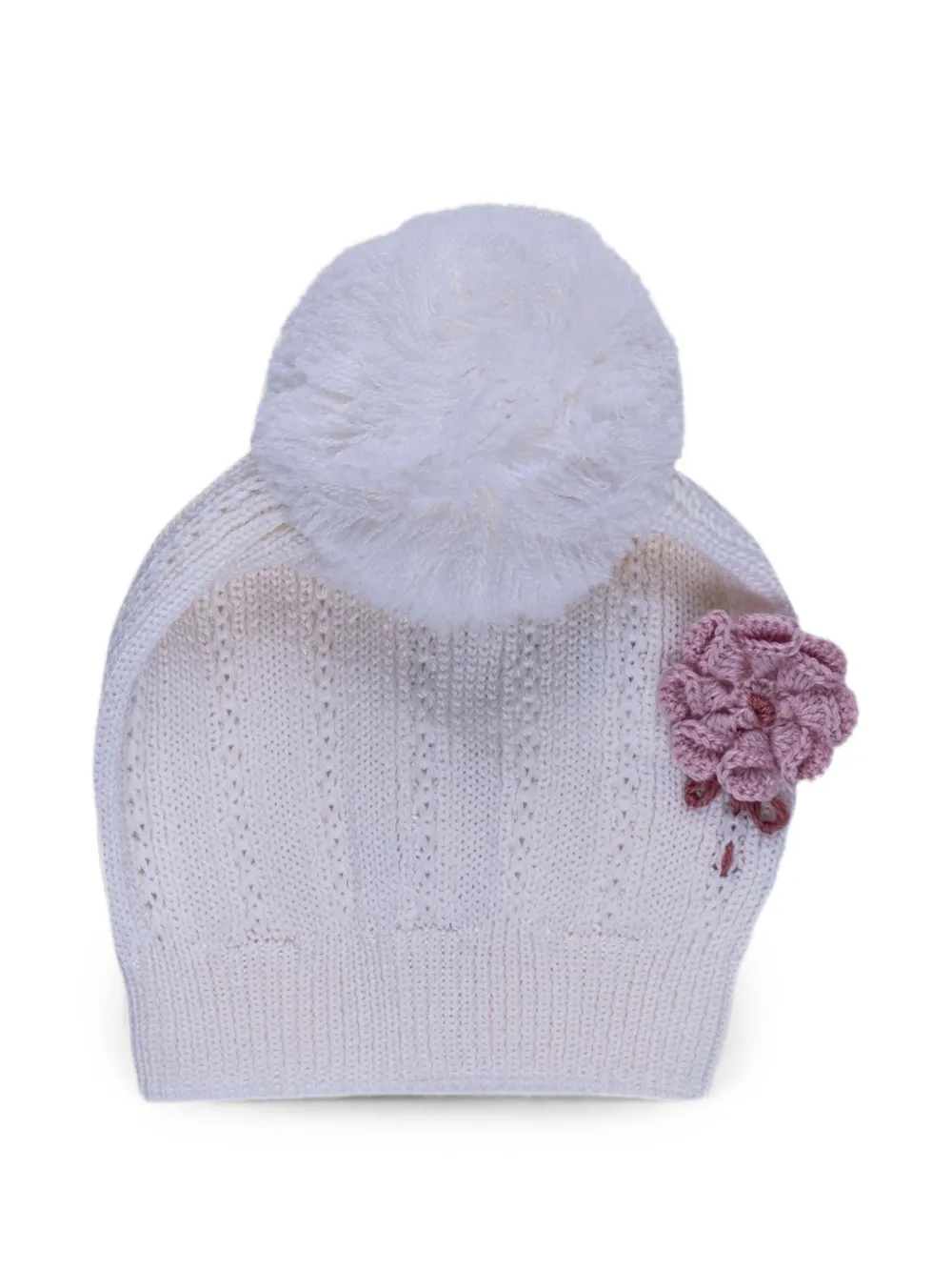 MARLU' couture Berretto con pompon - Bianco