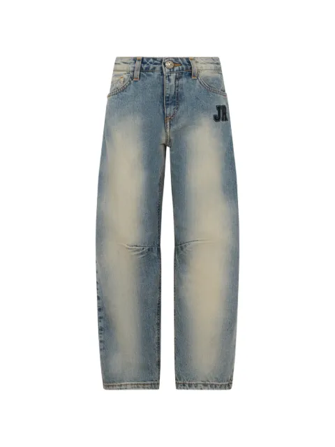 John Richmond Junior logo-patch whiskered jeans