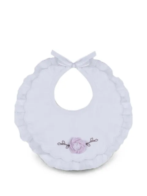 MARLU' couture ruffled flower-embroidered bib