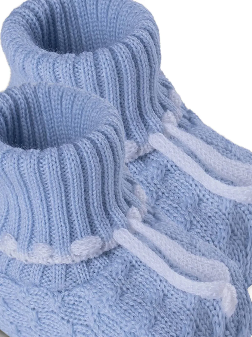 MARLU' couture cable-knit slippers Blauw