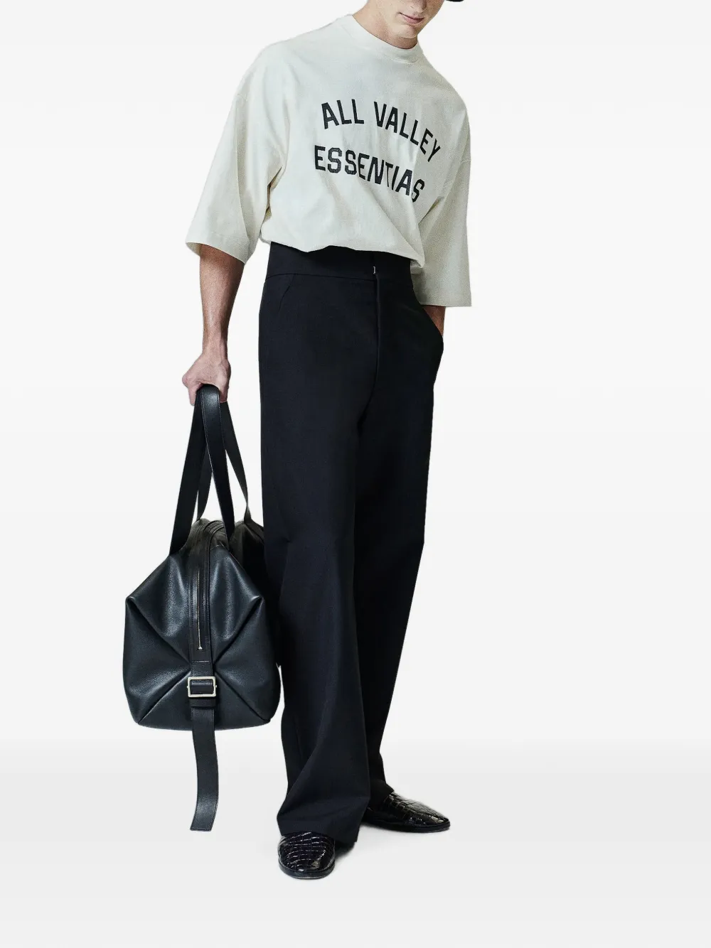 FEAR OF GOD ESSENTIALS Merch katoenen T-shirt met logo-print Beige