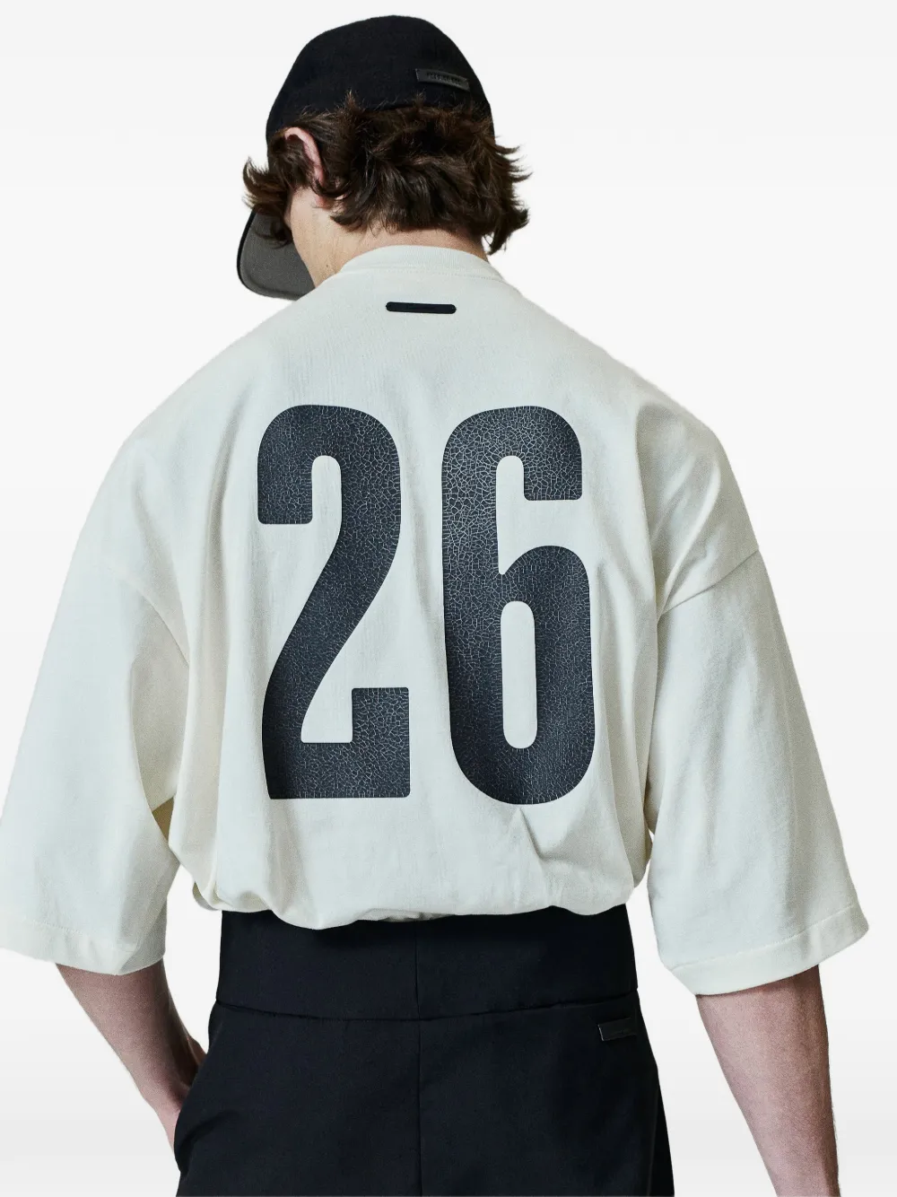 FEAR OF GOD ESSENTIALS Merch katoenen T-shirt met logo-print Beige