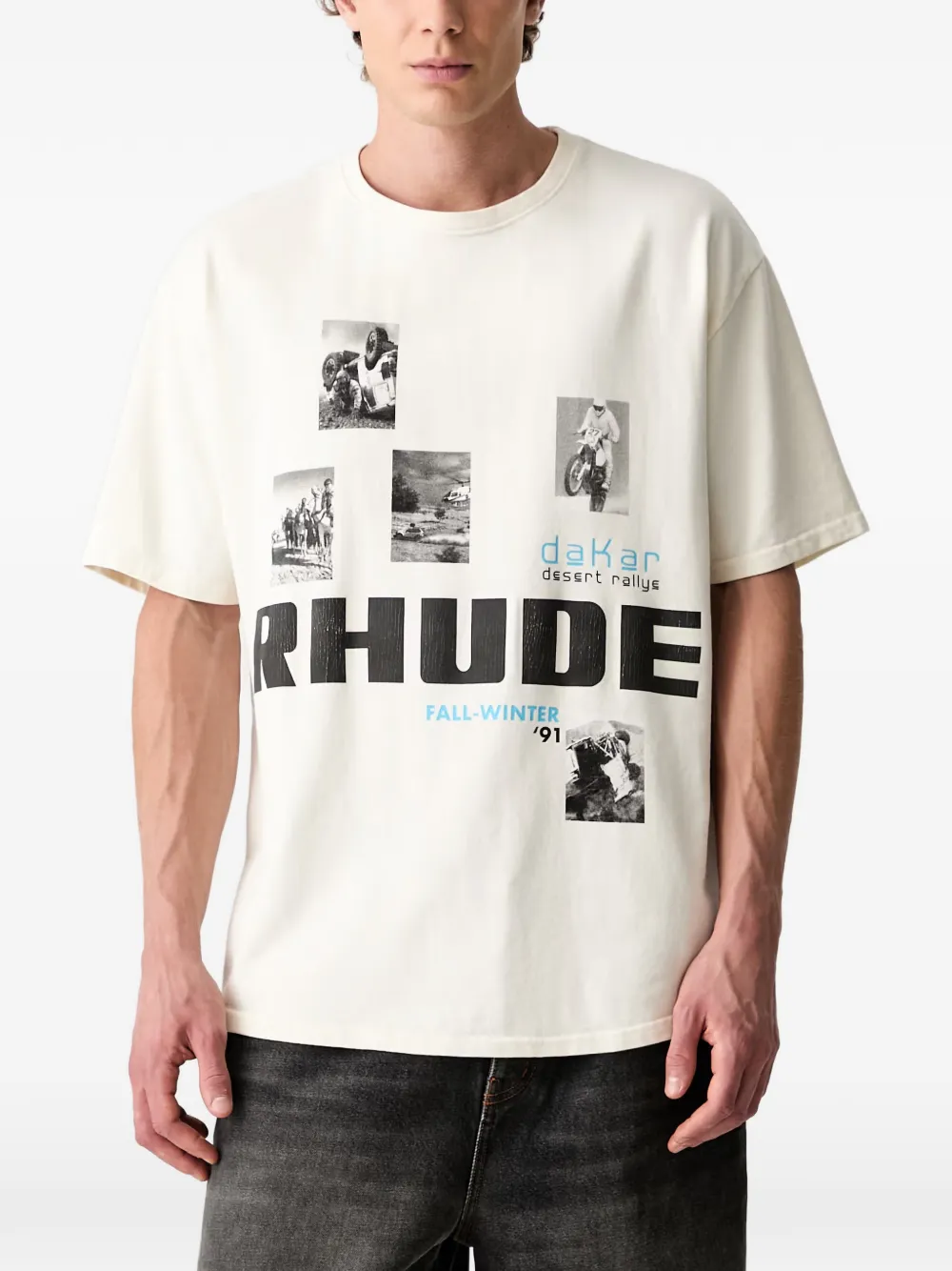 RHUDE graphic-print T-shirt - Toni neutri