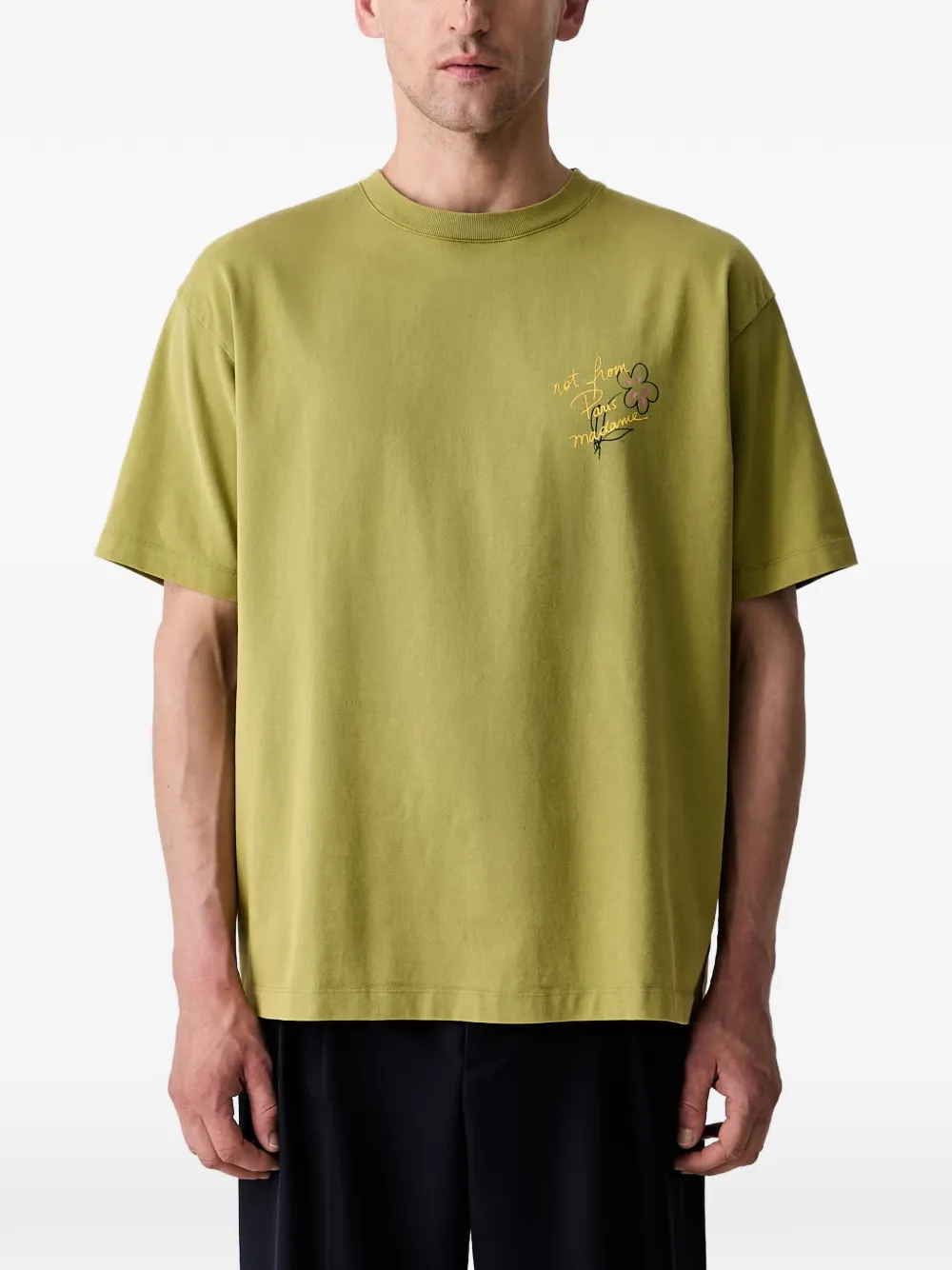 Drôle De Monsieur Esquisse slogan-print T-shirt - Grün
