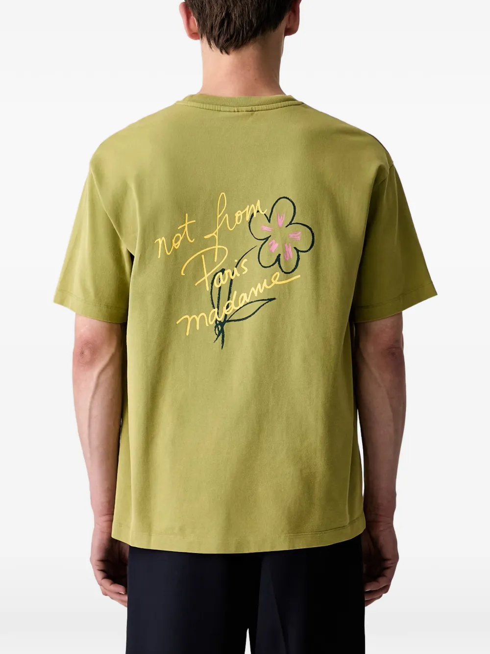 Drôle De Monsieur Esquisse T-shirt met tekst-print Groen