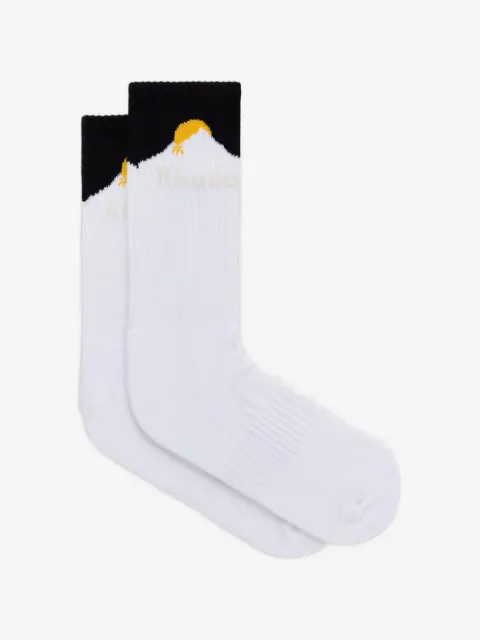 RHUDE mountain-intarsia ribbed-knit socks