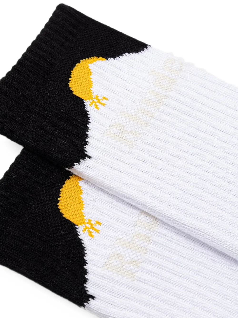 RHUDE Ribgebreide sokken met berg-intarsia Wit