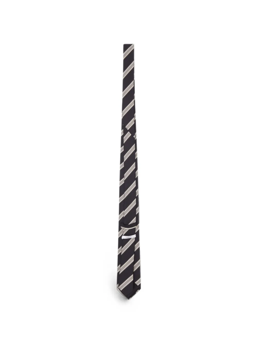 Lardini striped silk tie Zwart