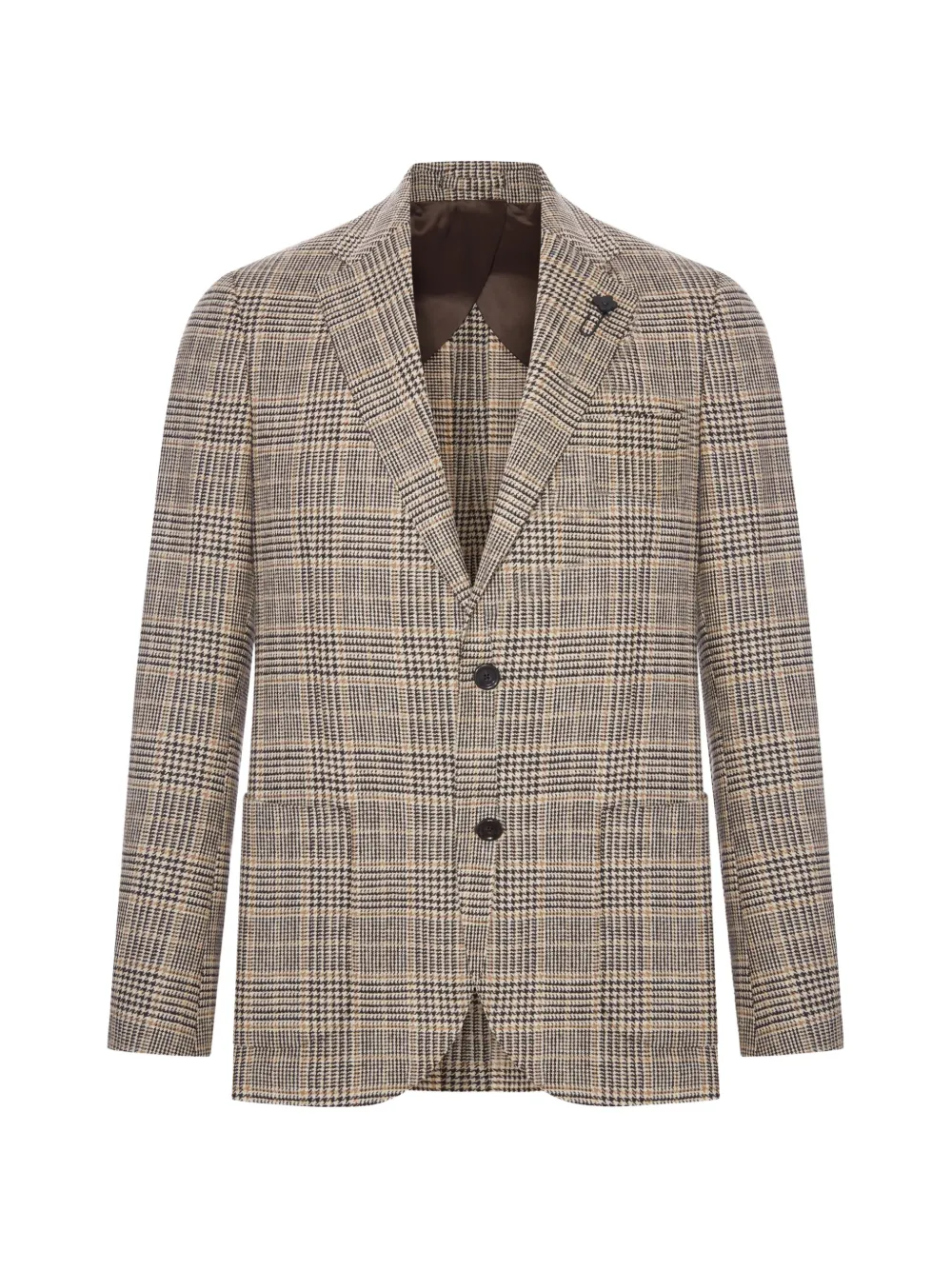 Lardini Prince of Wales check wool blazer - Toni neutri