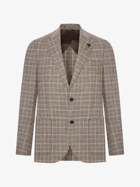 Lardini Prince of Wales check wool blazer
