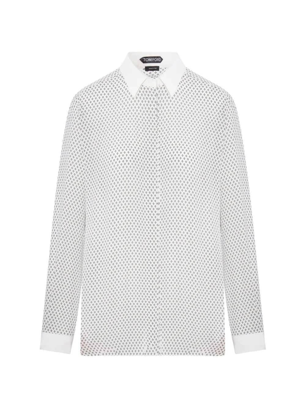 TOM FORD geometric-print silk shirt - White