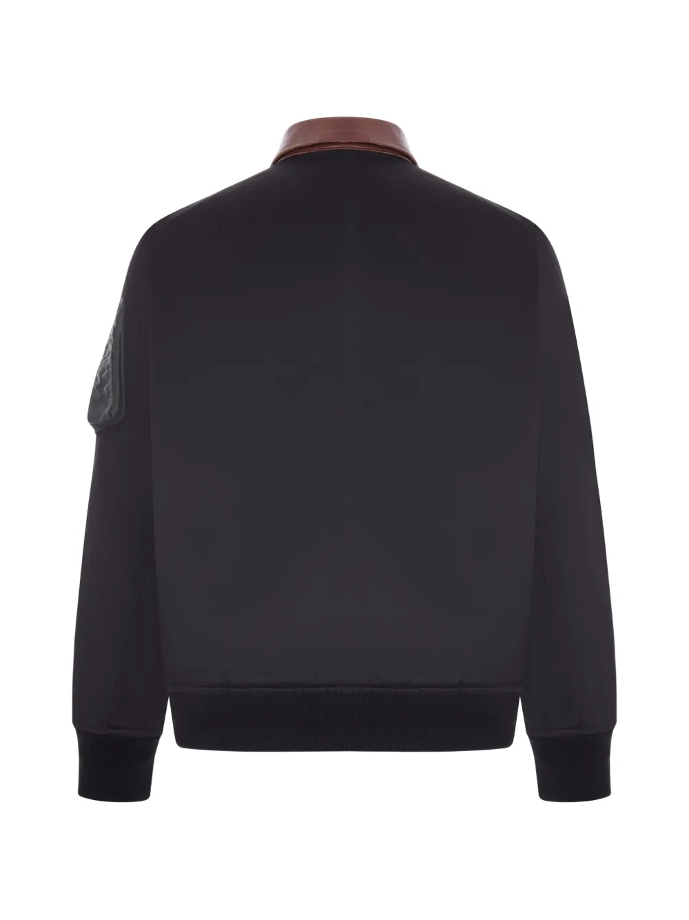 sacai Bomberjack met leren afwerking Zwart