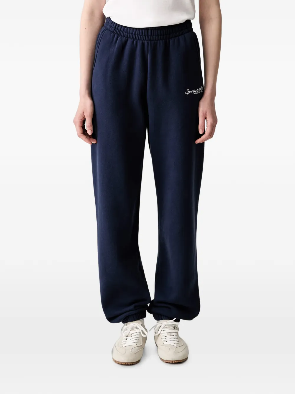 Sporty And Rich Syracuse Embroidered Track Pants In Blue