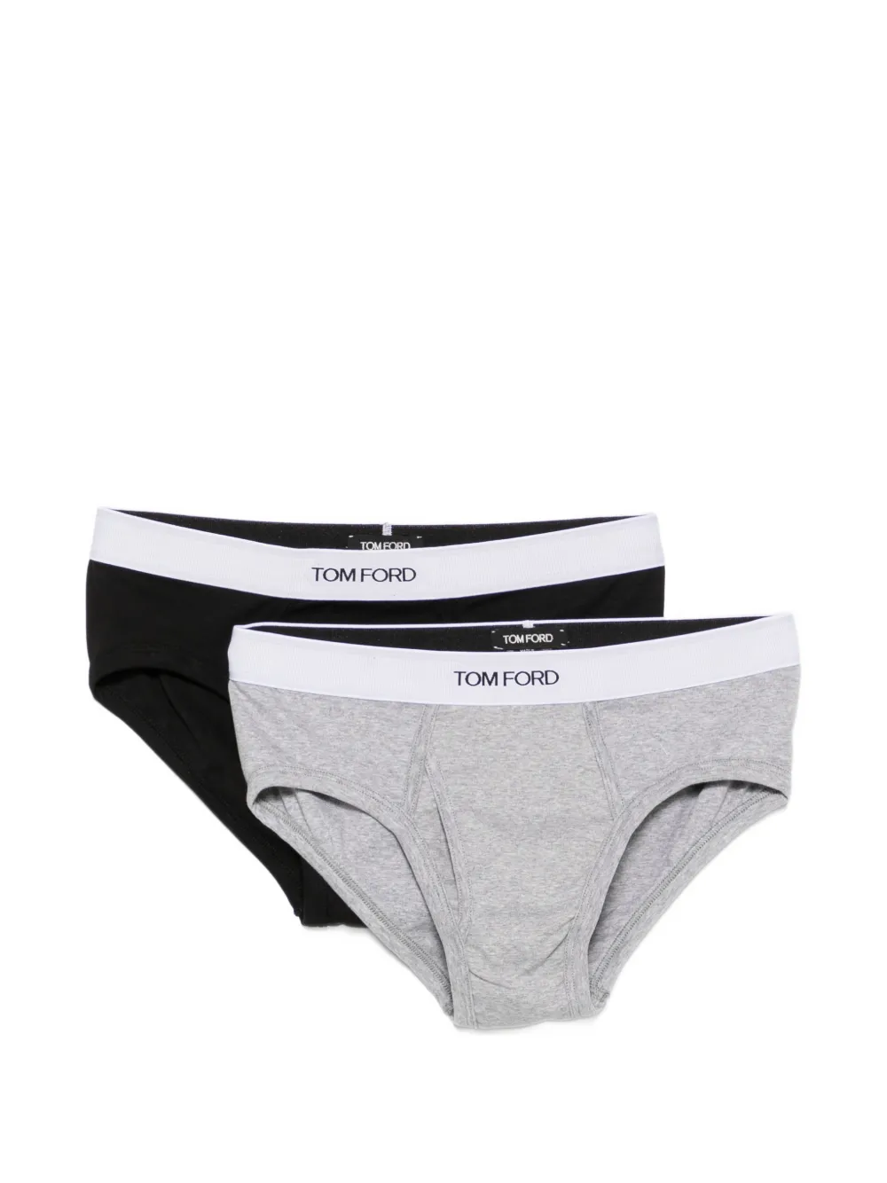 TOM FORD logo-waistband cotton briefs (set of two) - Schwarz