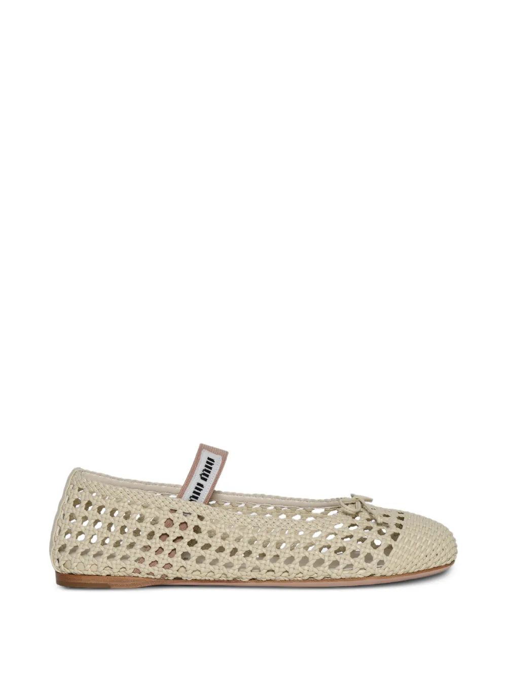 Miu Miu woven-leather ballet flats - Neutrals