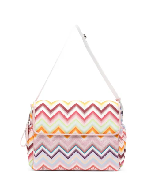 Missoni Kids pañalera con estampado en zigzag