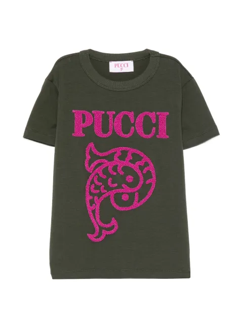 PUCCI Junior logo-embroidered T-shirt