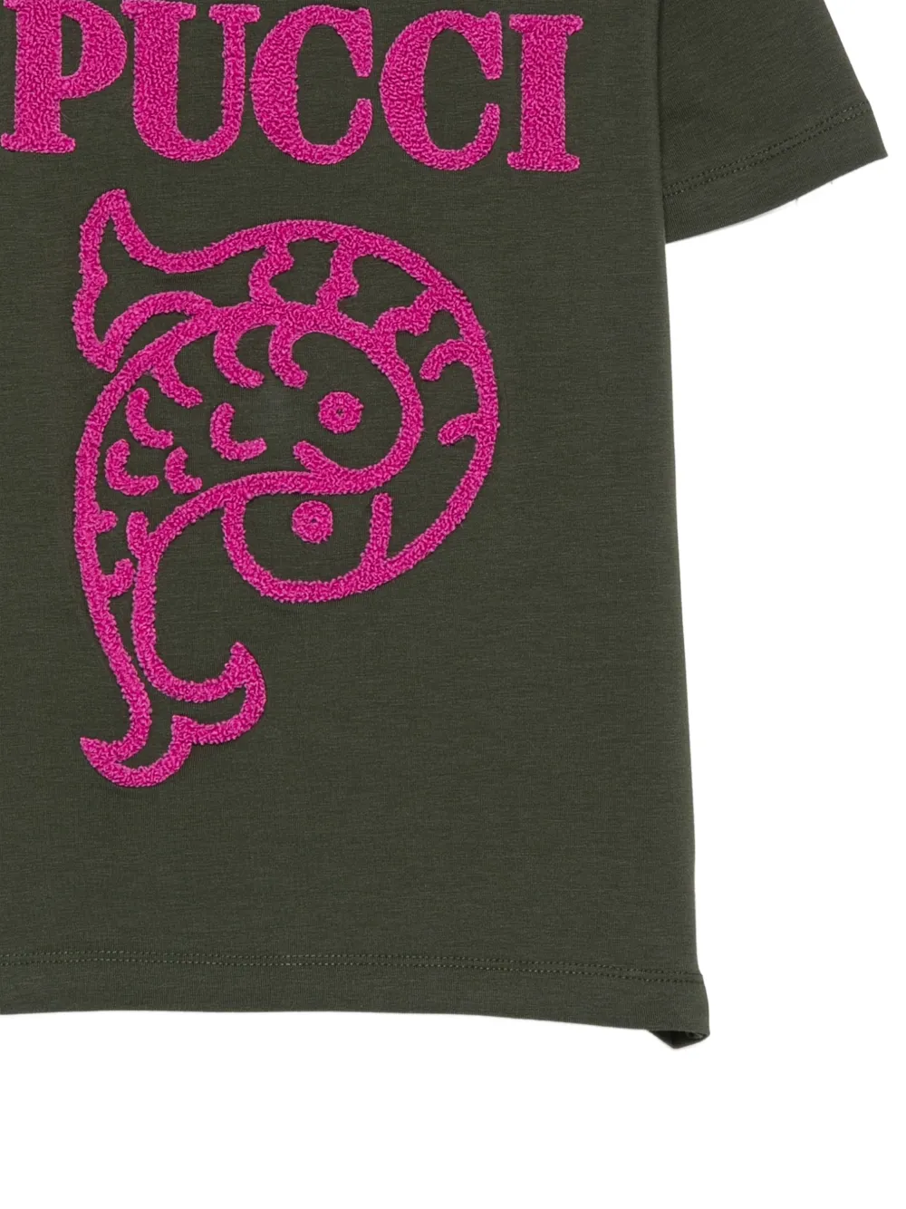 PUCCI Junior T-shirt met geborduurd logo Groen