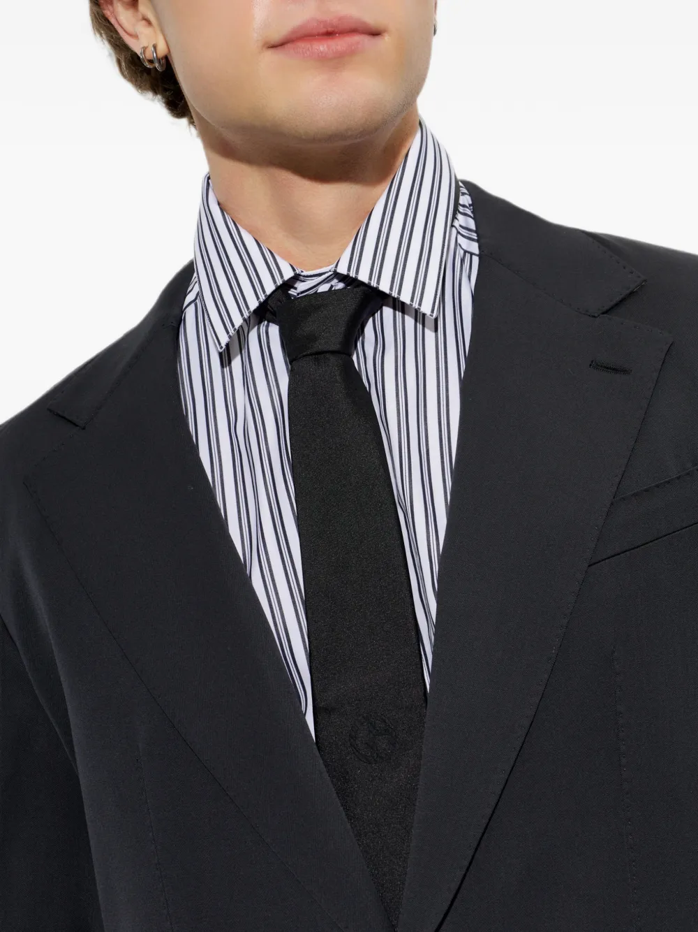 Giorgio Armani Zijden stropdas Zwart
