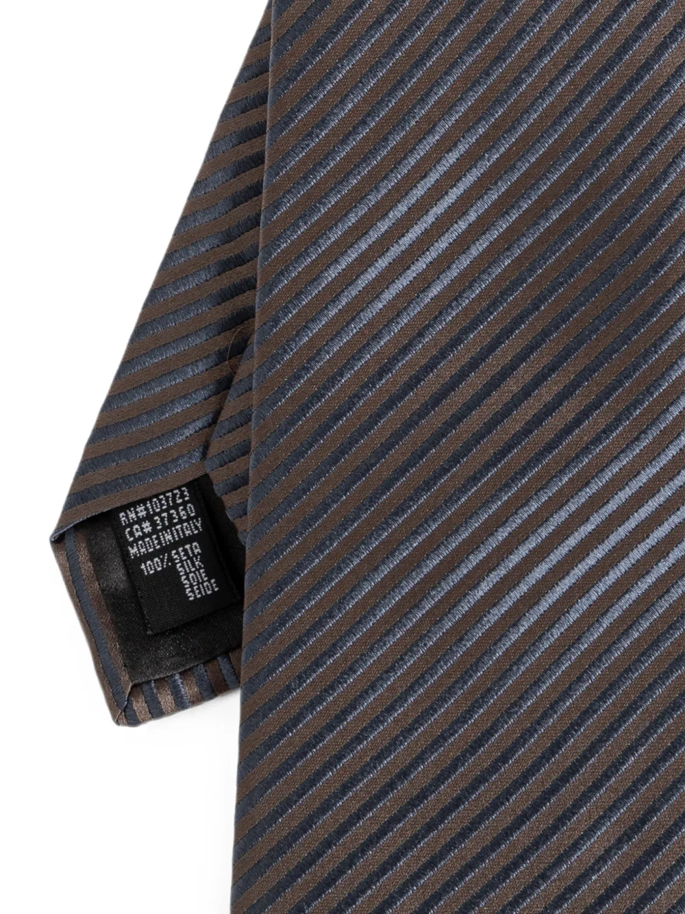 Giorgio Armani Gestreepte zijden stropdas Bruin