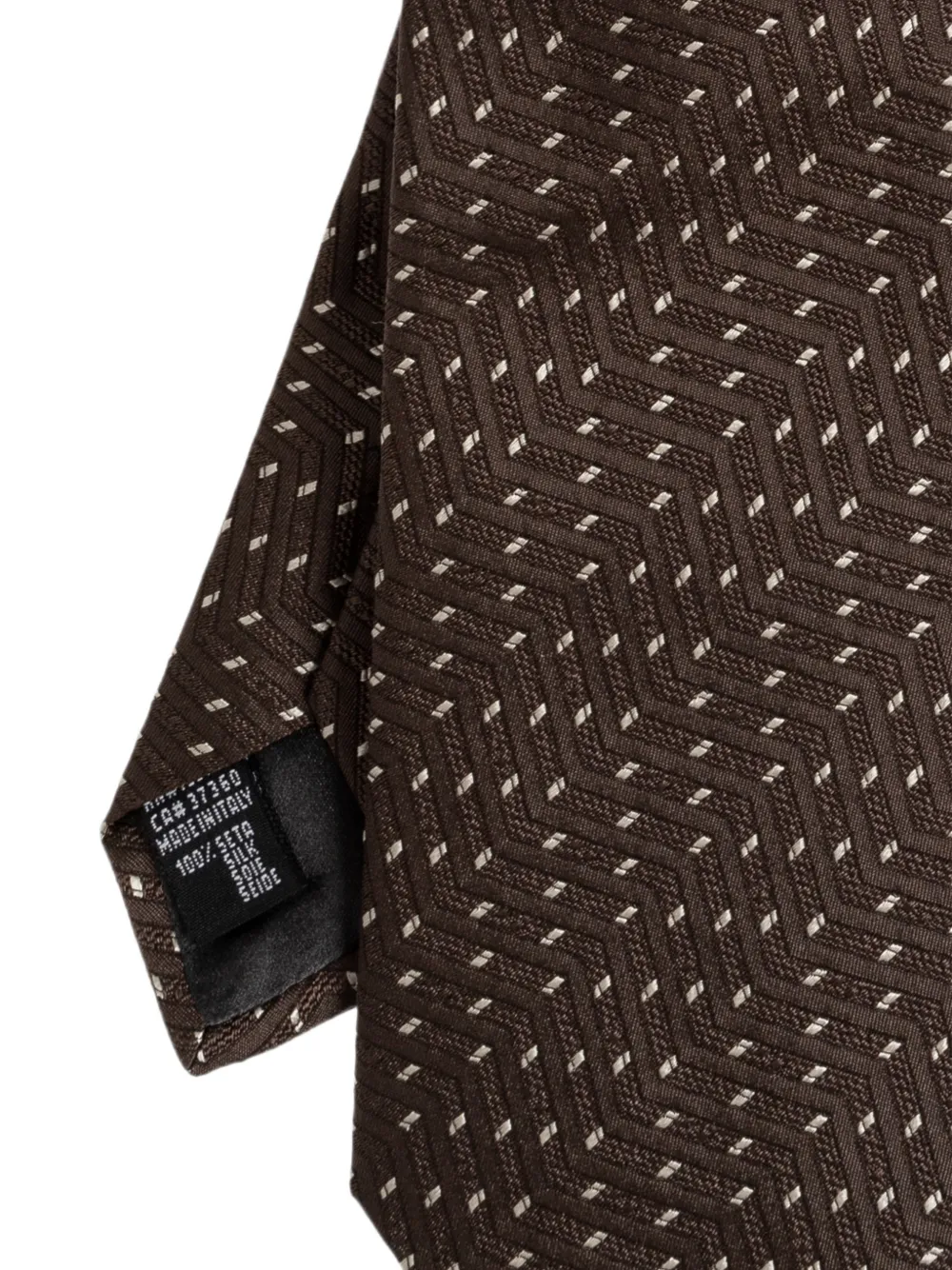 Giorgio Armani Patterned Pointed Tie In Brown