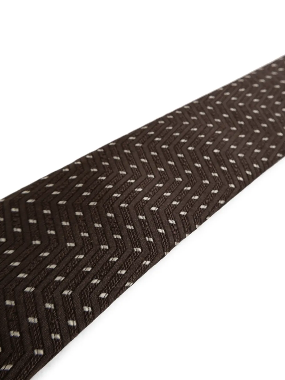 Giorgio Armani Patterned Pointed Tie In Brown