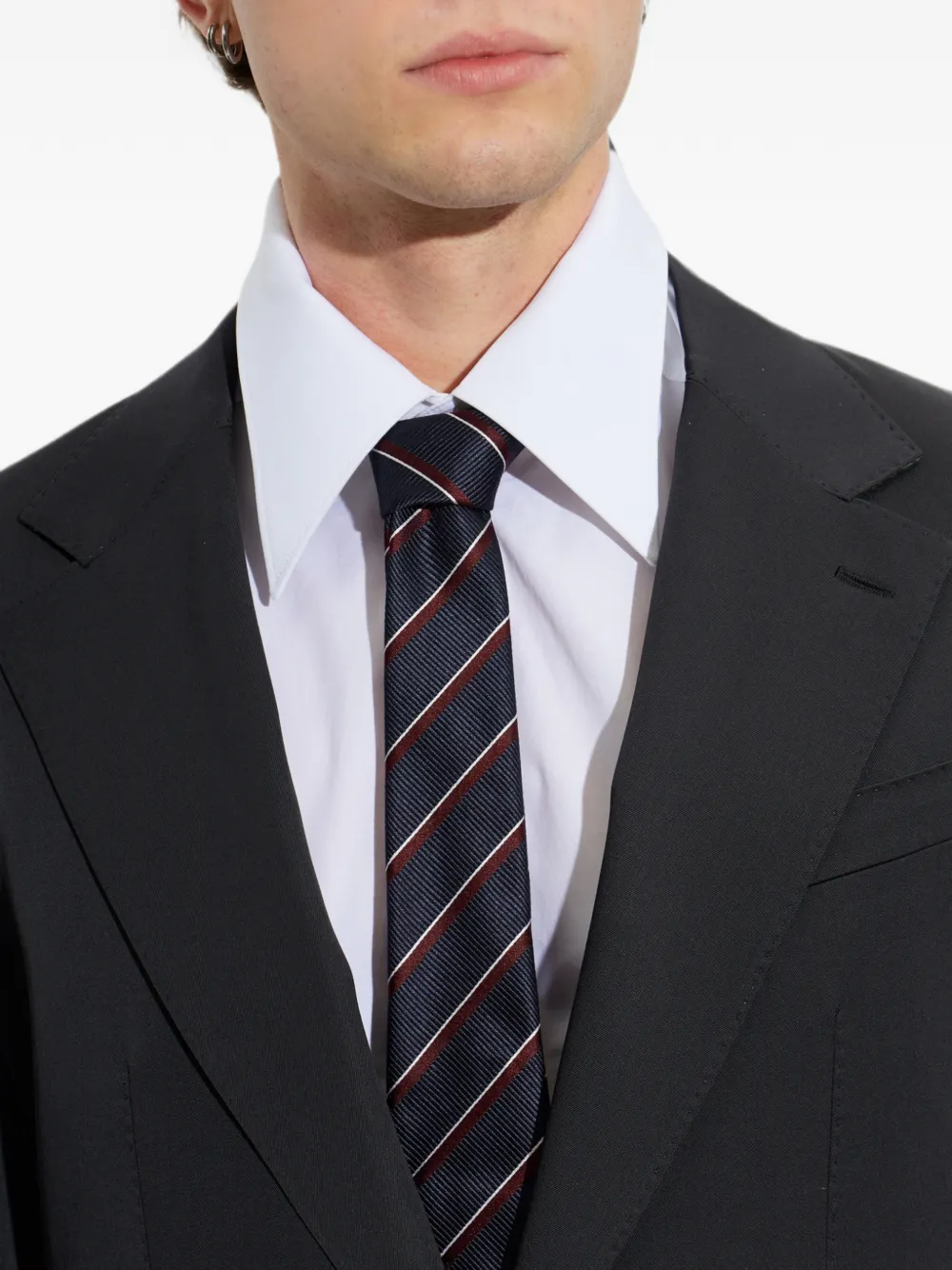 Giorgio Armani Gestreepte stropdas Blauw