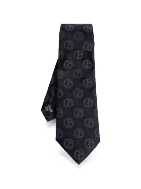 Giorgio Armani logo-jacquard silk tie