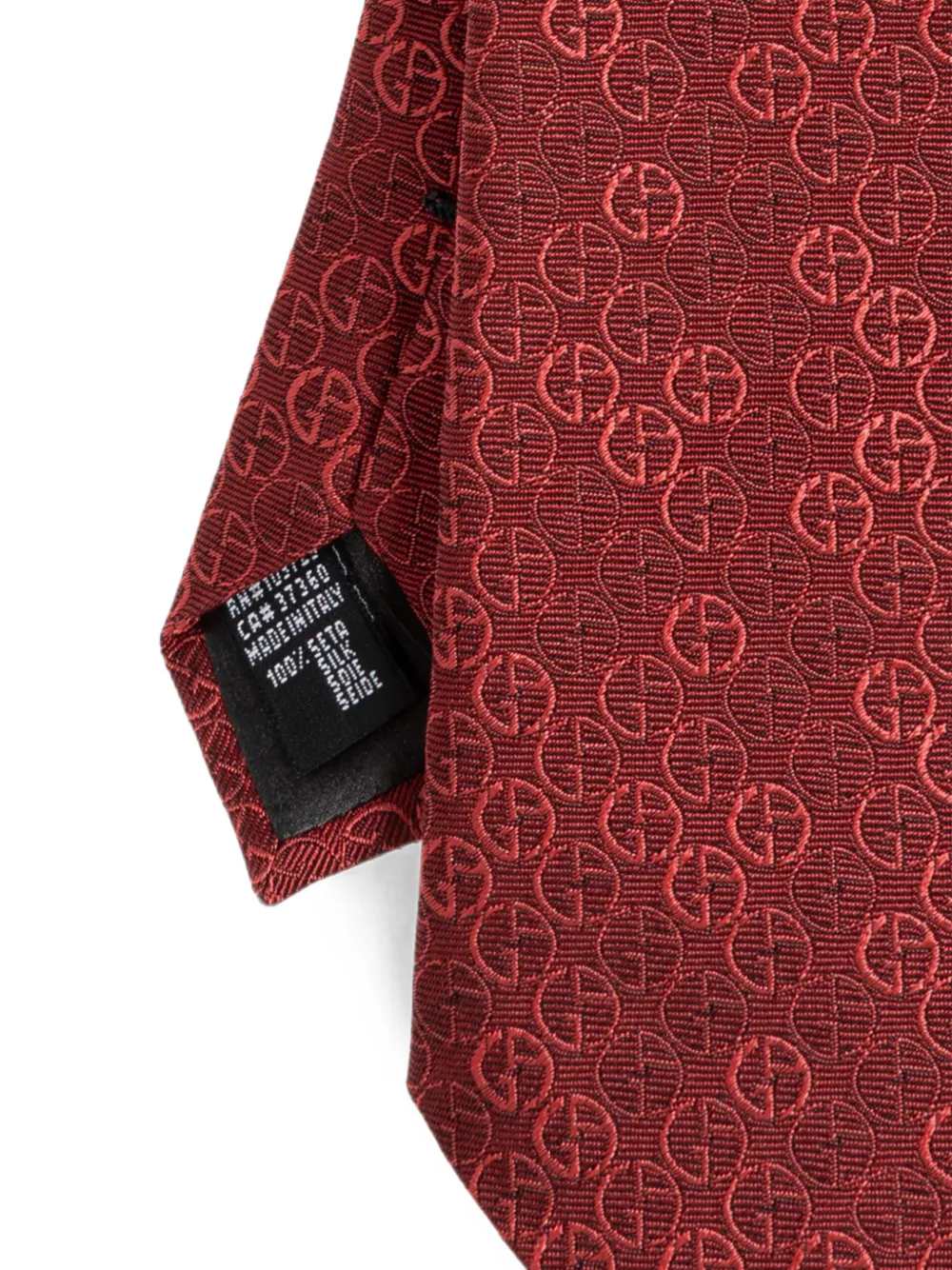 Giorgio Armani Stropdas met logo-jacquard Rood