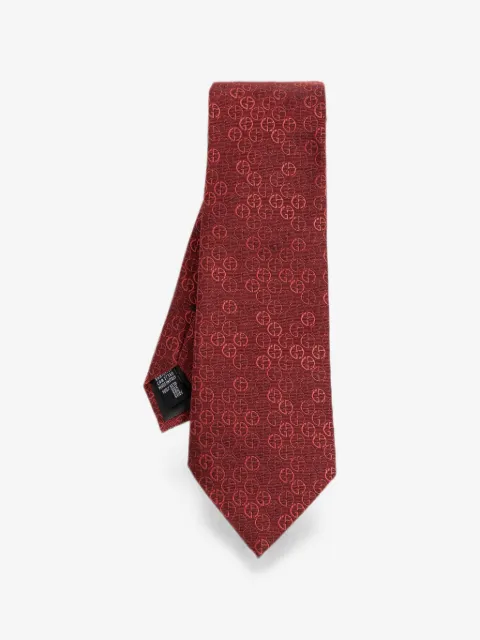 Giorgio Armani logo-jacquard pointed tie