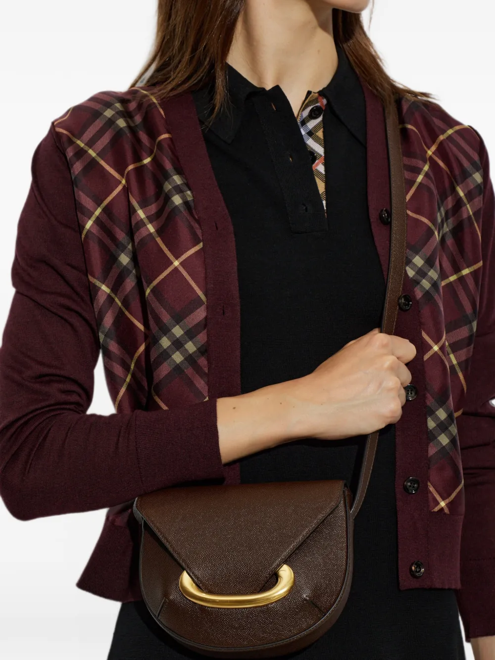 Wandler Kleine Veneto leren crossbodytas Bruin