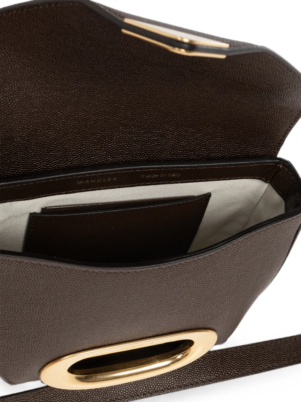 Wandler Kleine Veneto leren crossbodytas Bruin