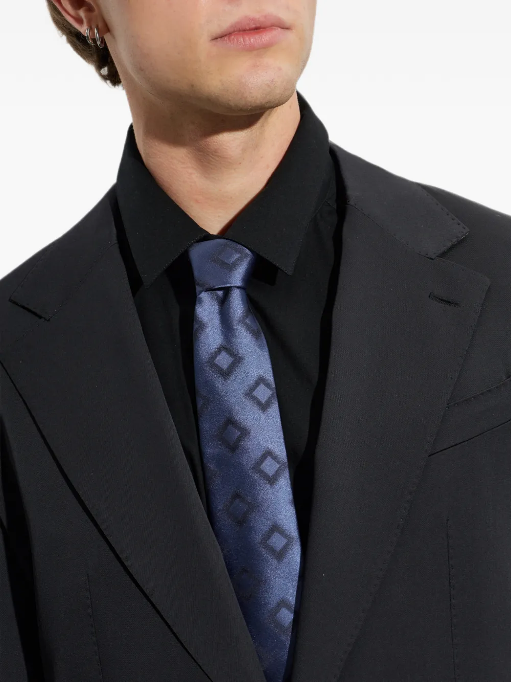 Giorgio Armani Stropdas met geometrische print Blauw