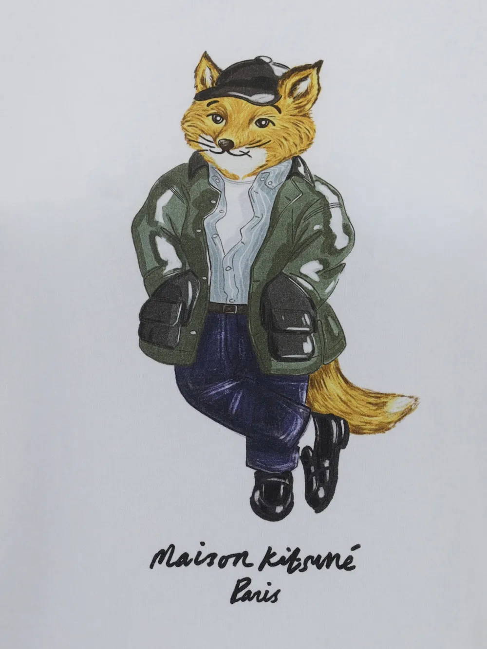 Maison Kitsuné Weekend Fox T-shirt met grafische print Wit