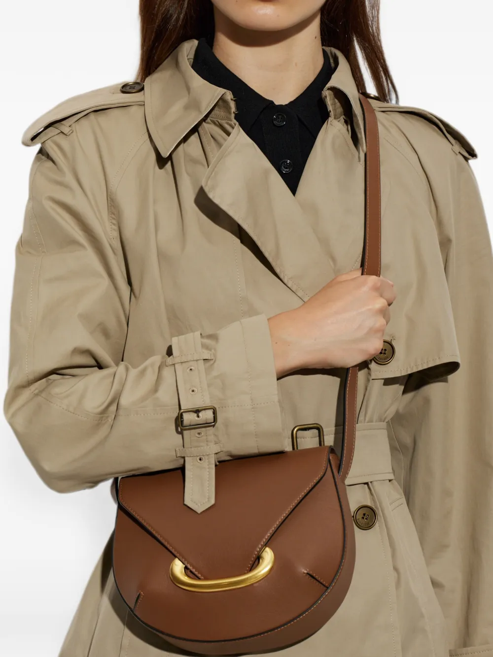 Wandler Veneto leren crossbodytas Bruin