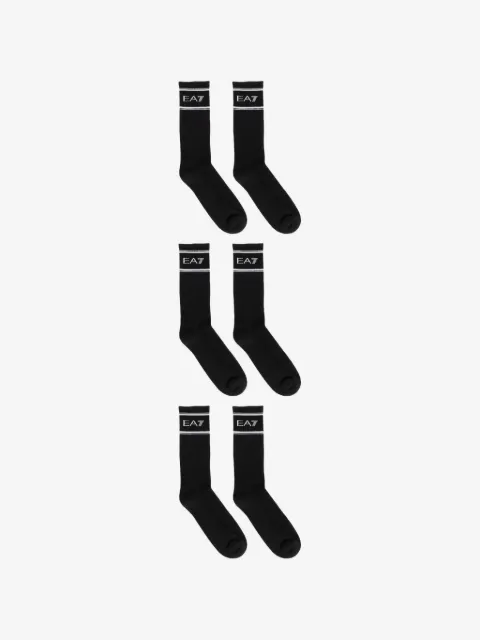 Ea7 Emporio Armani logo-knit socks (set of three)