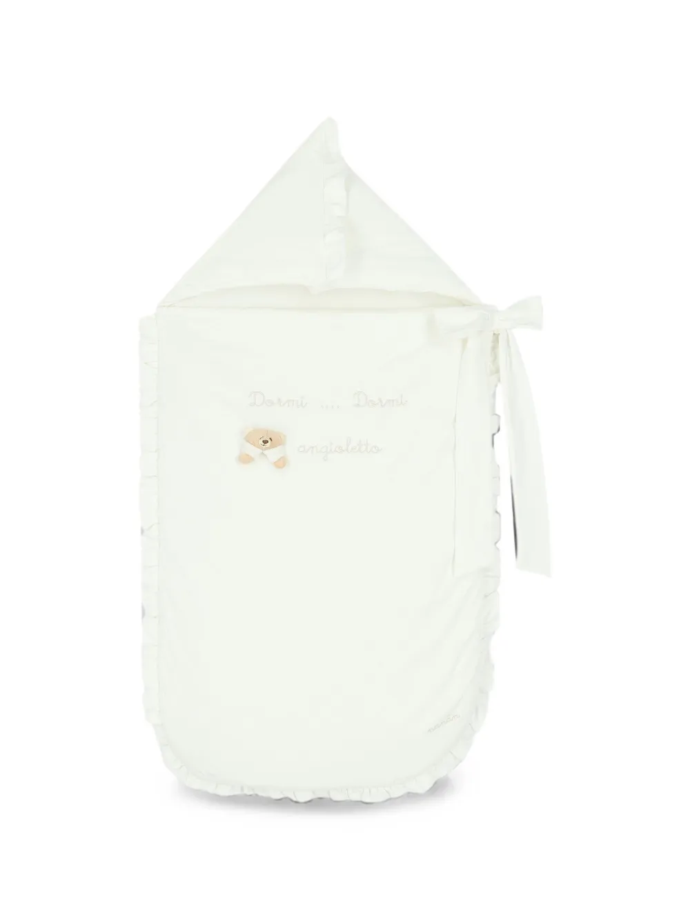 NANAN Teddy Bear ruffle-trim cotton baby nest - Toni neutri