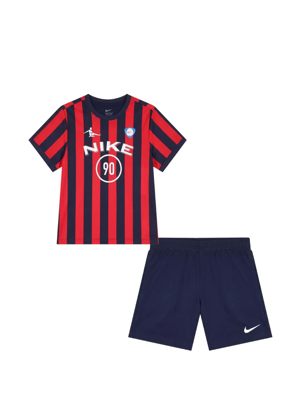 Nike Kids striped T-shirt and shorts set - Blau